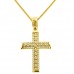 Χρυσός βαπτιστικός σταυρός Κ14 με αλυσίδα
